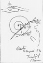 Fac-simile d'un croquis autographe du Dr Nansen.1900年博 ドクター・ナンセン自書クロッキーの写し