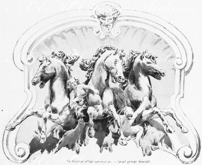 Le chateau d'eau monumental.- Grand groupe décoratif.1900年博 記念大噴水 － 大装飾群