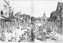 Paris en 1400.- La cour des miracles.1900年博 1400年のパリ － 「奇跡の中庭」