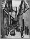 Paris en 1400.- La rue des Filles-Dieu.1900年博 1400年のパリ － 「神の娘たち」通り