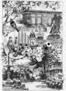 "Le Japon.- Le Pavillon impérial du Japon.- Armures, masques, bibelots exposés a l'intérieur.- Les Mousmes.- La maison de thé, le lac." 1900年博 日本館 － 日本帝国館 － 甲冑、お面、工芸品の展示 － 日本の娘たち － 茶店 － 湖