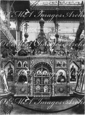 Les Palais des Invalides.- Chapelle en céramique et en orfèvrerie.(Section russe.) 1900年博 アンヴァリッド会場 － 陶磁器と金銀細工で作った礼拝室（ロシアコーナー）