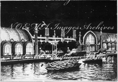 Les fêtes de l'Exposition.Les serres de l'horticulture.1900年博 博覧会での催し物 園芸展示の温室