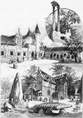 Les vieilles provinces a l'esplanade des Invalides.- Le Poitou et la Bretagne.1900年博 アンヴァリッド会場にある「昔の地方」館 －ポワトー地方館とブルターニュ地方館