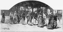 Parc du Trocadéro.- Les actrices et les danseuses du théâtre égyptien se rendant a la représentation.1900年博 トロカデロ会場にて － 公演に向かうエジプト人女優とダンサーたち