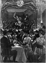 "Rue des Nations.- Danses et orchestres de la <<Féria>>, dans le sous-sol du Pavillon royal de l'Espagne." 1900年博 諸国（ナシオン）通りにて － スペイン王国館の地下で公演されていた「フェリア」のダンサーと楽団