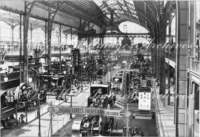 Le Palais de l'électricité.- Groupes électrogènes; Moteurs et dynamos (Sections étrangères).1900年博 電気館 － 発電装置、モーター、発電機 （外国コーナー）