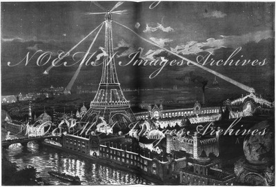 Les fêtes de nuit à l'Exposition.- Les illuminations des palais du Champ de Mars.1900年博 博覧会場での夜間の催し物 － シャン・ド・マルス会場各館のイリュミネーション