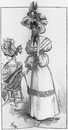 La mode et le costume à travers le siècle (1800 à 1830).Une élégante sous la Restauration.1900年博 モードとコスチュームの世紀（1800年から1830年まで） 王政復古時代の「エレガント」
