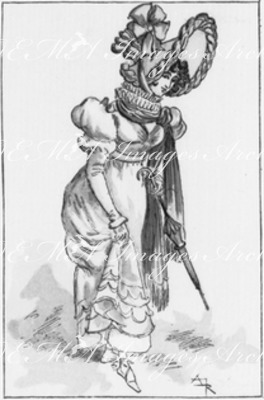 La mode et le costume à travers le siècle (1800 à 1830).Costume de ville vers 1815.1900年博 モードとコスチュームの世紀（1800年から1830年まで） 1815年頃の街着