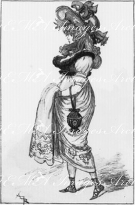 La mode de le costume à travers le siècle (1800 à 1830).Merveilleuse du Directoire.1900年博 モードとコスチュームの世紀（1800年から1830年まで） 総裁政府時代の「伊達者（メルベイユーズ）」
