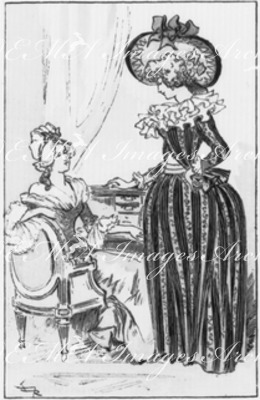La mode et le costume à travers le siècle (1800 à 1830).Le chapeau a la bonnette.1900年博 モードとコスチュームの世紀（1800年から1830年まで） 「ボネット」帽子