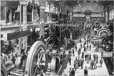 Le Palais de l'éléctricite au Champ-de-Mars.- Dynamos et moteurs (Sections françaises).1900年博 シャン・ド・マルス会場の電気館 － 発電機と、モーター（フランスコーナー）
