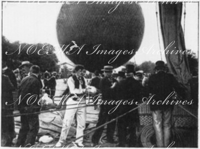 Les courses de ballons.- Les sacs de lest.1900年博 気球競争 － 砂袋