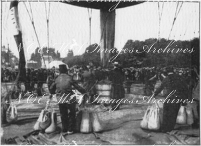 Les courses de ballons.- Les derniers apprêts.1900年博 気球競争 － 最終準備