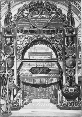 Exposition des mines et de la métallurgie.- Entrée des sections françaises.1900年博 炭鉱と製鉄業展 － フランスコーナーの入り口
