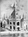 Le Palais des armées de terre et de mer.- Grand pavillon d'angle.1900年博 陸海軍館 － 大角翼