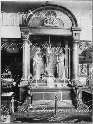 "L'Exposition des mines.- autel, statues et objets du culte sculptes dans le sel gemme (mines de Wielicka.)" 1900年博 炭鉱の展示 － 岩塩で彫られた祭壇、像、その他の宗教的なもの(ヴィエリッカ炭鉱より）