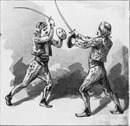 Le théâtre du Pavillon Ottoman.- Combat au sabre.1900年博 オスマン帝国館の劇場 － 剣の試合