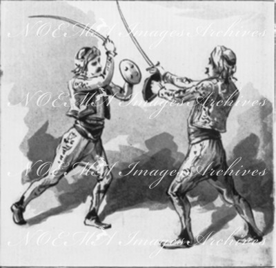Le théâtre du Pavillon Ottoman.- Combat au sabre.1900年博 オスマン帝国館の劇場 － 剣の試合
