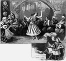 Le théâtre du Pavillon Ottoman.- Orchestre et danseuse.1900年博 オスマン帝国館の劇場 － 楽団と踊り子