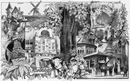Exposition de l'alimentation.(Sections françaises.) - Les moulins; le navire Le Triomphant; la laiterie; la brasserie; la cidrerie; le Pavillon des vins de Champagne.1900年博 「食」の展示（フランスコーナー） － 風車、大型海洋船「大勝利」、乳製品製造所、ビール製造所、シードル製造所、シャンパーニュ地方のワイン館