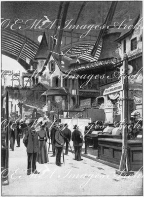 Les sections de l'alimentation.- Les moulins.1900年博 「食」の展示コーナー － 風車