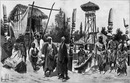 Parc du Trocadéro.- L'Exposition du Dahomey.Femmes indigènes.Marabouts.Pirogue.Tirailleurs indigenes.Maison lacustre.Le mirador du poste.1900年博 トロカデロ会場にて － ダオメー展 原住民の女たち 聖者たち 丸木舟 原住民狙撃兵たち 湖上の家 物見やぐら