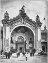 "Le Palais des forêts, chasses, pêches et cueillettes.- Entrée principale." 1900年博 森、狩猟、漁業と収穫館 － 正面玄関