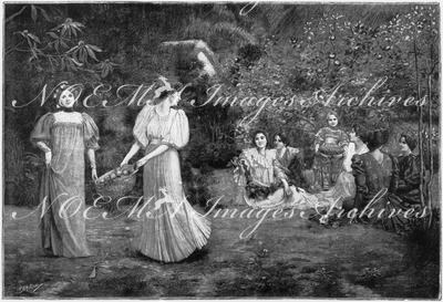 Exposition décennale.- Le jardin des hespérides 1900年博 デセンナーレ展覧会 － 「エスペリス － 夕べの娘たちの庭」