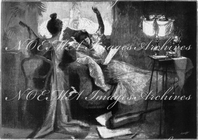 "Exposition décennale - crépuscule, <<nocturnes à deux voix>>" 1900年博 デセンナーレ展覧会 － 「夕暮れ ノクターンを唄うふたり」