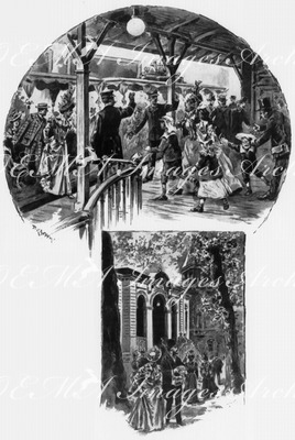 Les transports à l'Exposition.Le chemin de fer électrique.1900年博 博覧会場での「足」 電車