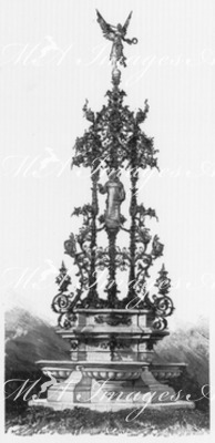 Le Pavillon de Monaco.- La grande corbeille d'azalées.1900年博 モナコ館 － アザレアの大きな植え込み