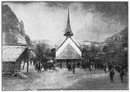 Les deux carillonneurs.- Le clocher à carillon du Village suisse.1900年博 2人のカリヨン奏者 － スイス村のカリヨン鐘楼