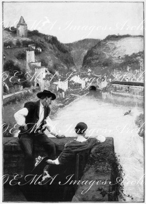 Grand Palais.- Contemplation: Un dimanche à Fribourg.1900年博 グラン・パレの展示 － 「眺める2人 － フライブルグの日曜日」