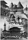 Au Trocadéro.- La Guinée française.- La Côté d'Ivoire.- Côté occidentale d'Afrique.1900年博 トロカデロ会場 － フランス領ギニア館 － 象牙海岸館 － アフリカ西海岸館