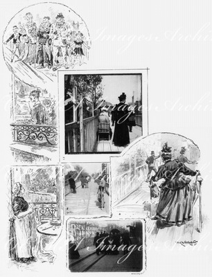 La plate-forme roulante. 1900年博 動く歩道