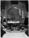 Le Palais de l'Asie Russe.- La vasque fleurie et la grande fresque.1900年博 アジア・ロシア館 － 花いっぱいの噴水盤と大きなフレスコ画