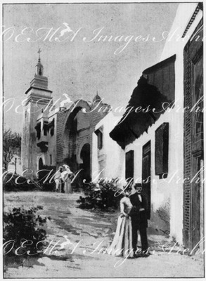 Au Trocadéro.- Les murs extérieurs de l'Exposition tunisienne.1900年博 トロカデロ会場 － チュニジア館の外壁