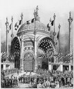 La porte de la place de la Concorde.Débouché des guichets sur la facade postérieure.1900年博 コンコルド広場に作られた門 切符売り場の出口を裏側から見る