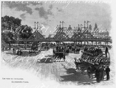 Les voies de circulation.La passerelle d'Antin.1900年博 交通路 ダンタン小橋