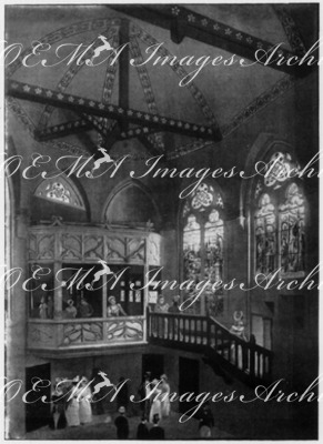 Le Vieux Paris - Intérieur de Saint-Jean-des-Ménétriers.1900年博 「古いパリ」 － 音楽聖人ジャン教会内