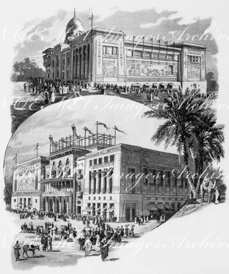 Parc de Trocadéro.Le Palais de l'Egypte. 1900年博 トロカデロ庭園のエジプト館