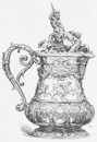 Broc en argent repoussé exposé par M. Froment-Meurice. 打ち出し細工の銀の水差し フロマン=ムリス社出展