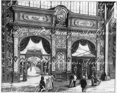 Galerie des Industries diverses : Les Portes de la Joaillerie et de la Bijouterie. 産業館展示室 宝飾品展示コーナーの入り口