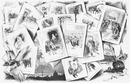 L'Exposition de Paris. - Supplément au N° 77.  Exposition de la librairie (classe IX). - Illustrations des ouvrages exposé par M. Conquet. パリ万博 付録 77. 書店の展示コーナー（第9組） コンケ社出展の本の挿絵