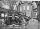 "L'Exposition de Paris. - Supplément au N° 76.  Fontaine monumentale de la galerie centrale, près du palais des machines." パリ万博 付録 76. 機械館そばの中央展示館の記念噴水