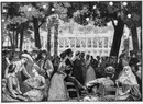 "La Fête de nuit offerte aux Exposants par la Municipalite de Paris, au Parc Monceau." パリ市庁主催で出展者のためにモンソー公園で開かれた夜の催し