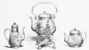 Service à thé exposé par MM. Christofle et Cie. クリストフル出展のティー・セット