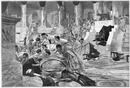 "L'Exposition de Paris. - Supplément au N° 71.  Beaux-Arts. - La curée, tableau de M. G. Rochegrosse." パリ万博 付録 71. 芸術部門 「地位を得るための激しい戦い」 G・ロシュグロス画